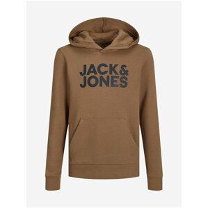 Hnědá klučičí mikina s kapucí Jack & Jones Corp