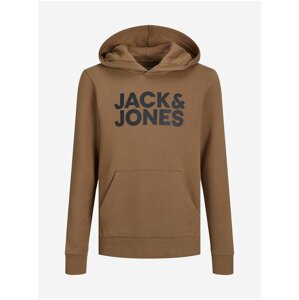 Hnědá klučičí mikina s kapucí Jack & Jones Corp