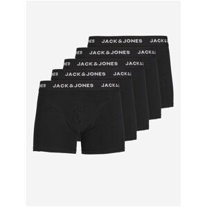 Sada pěti pánských boxerek v černé barvě Jack & Jones Chuey