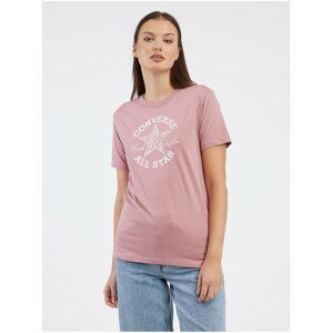 Starorůžové dámské tričko Converse Chuck Taylor Floral