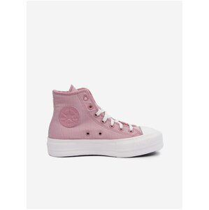 Růžové dámské pruhované kotníkové tenisky Converse Chuck Taylor All Star Lift