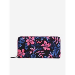 Růžovo-modrá dámská květovaná peněženka VUCH Quella