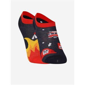 Červeno-černé dětské veselé ponožky Dedoles Hasič
