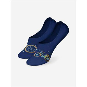 Tmavě modré unisex veselé extra nízké ponožky Dedoles Oranžové kolo