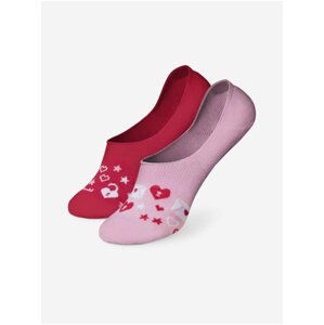 Růžovo-červené unisex veselé extra nízké ponožky Dedoles Milostné dopisy