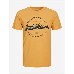 Hořčicové pánské tričko Jack & Jones Stanli