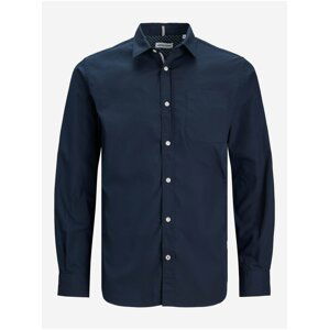 Tmavě modrá pánská košile Jack & Jones Plain