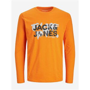 Oranžové klučičí tričko s dlouhým rukávem Jack & Jones Dust