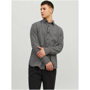 Černá pánská kostkovaná košile Jack & Jones Gracia