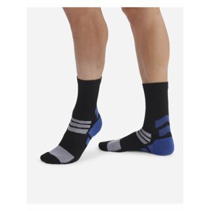 Sada dvou párů pánských sportovních ponožek v černé a modré barvě DIM SPORT CREW SOCKS MEDIUM IMPACT 2x