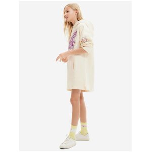 Krémové holčičí mikinové šaty s kapucí Desigual Emmline Disney