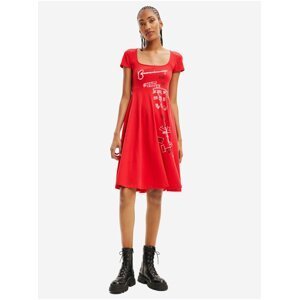 Červené dámské vzorované šaty Desigual Broadway Road