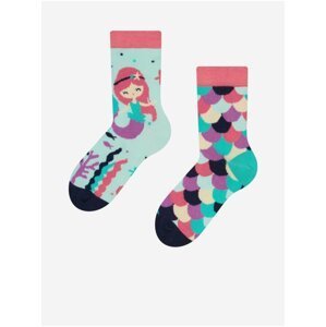 Růžovo-tyrkysové dětské veselé ponožky Dedoles Malá mořská panna