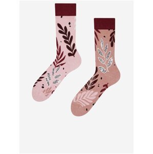 Růžové dámské veselé ponožky Dedoles Růžové listy
