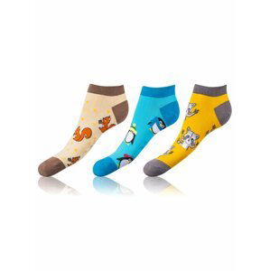 Sada tří párů unisex barevných vzorovaných ponožek Bellinda CRAZY IN-SHOE SOCKS 3x