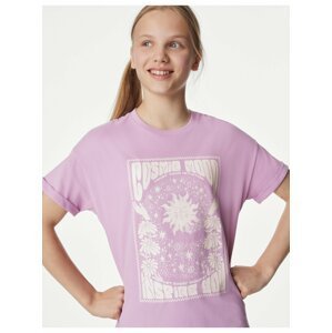 Světle fialové holčičí tričko Marks & Spencer