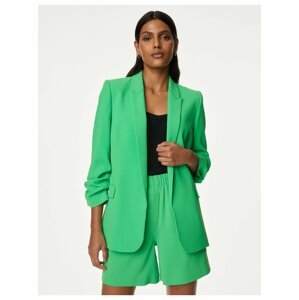 Zelený dámský blejzr s řasenými rukávy Marks & Spencer