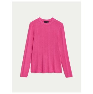 Tmavě růžový dámský lehký svetr Marks & Spencer