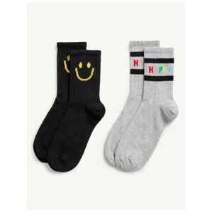 Sada dvou párů dámských ponožek v černé a šedé barvě Marks & Spencer