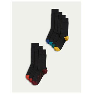 Sada sedmi párů pánských ponožek v černé barvě Marks & Spencer