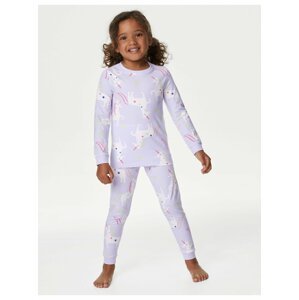 Světle fialové holčičí vzorované pyžamo Marks & Spencer