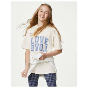 Krémové holčičí tričko Marks & Spencer