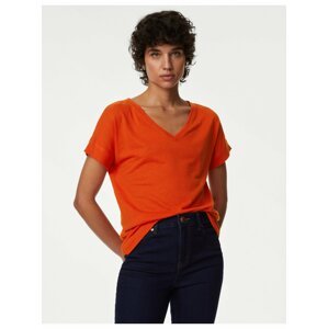 Oranžové dámské tričko Marks & Spencer