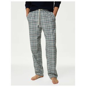 Šedé pánské kostkované pyžamové kalhoty Marks & Spencer