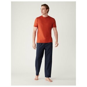 Oranžová pánská pyžamová souprava Marks & Spencer
