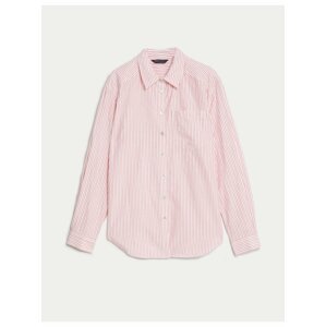 Růžová dámská pruhovaná košile Marks & Spencer