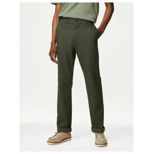 Khaki pánské chino kalhoty Marks & Spencer