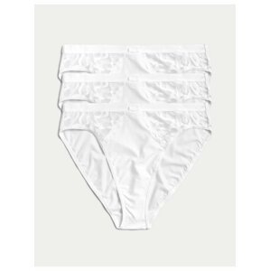 Sada tří dámských kalhotek v bílé barvě  Wild Blooms Marks & Spencer