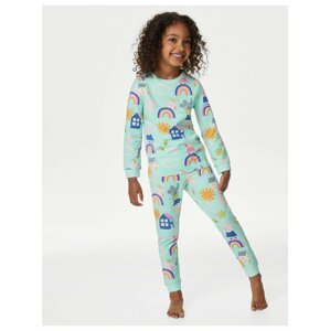 Tyrkysové holčičí vzorované pyžamo Marks & Spencer Peppa Pig™