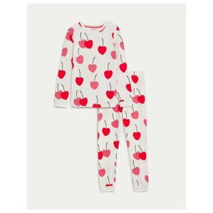 Krémové holčičí vzorované pyžamo Marks & Spencer