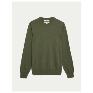Khaki pánský basic svetr Marks & Spencer