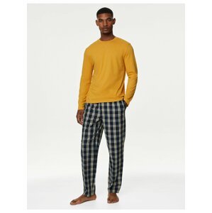 Hořčicové pánské vzorované pyžamo Marks & Spencer