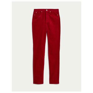 Červené dámské manšestrové kalhoty Marks & Spencer