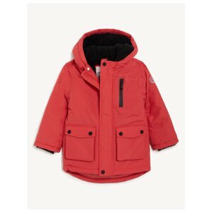 Červená klučičí zimní bunda s umělým kožíškem Marks & Spencer