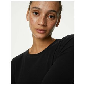 Černé dámské žebrované basic tričko Marks & Spencer
