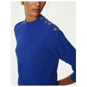 Modrý dámský svetr s ozdobnými knoflíky Marks & Spencer