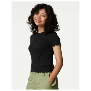 Černé holčičí tričko s řasením Marks & Spencer