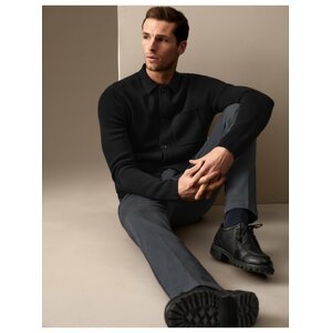 Černý pánský svetr s knoflíky Marks & Spencer