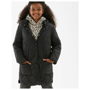 Černý holčičí zimní prošívaný zateplený kabát s technologií Stormwear Marks & Spencer