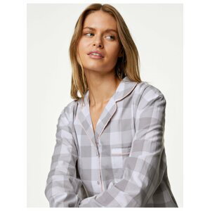 Světle šedá dámská károvaná noční košile s technologií Cool Comfort™ Marks & Spencer