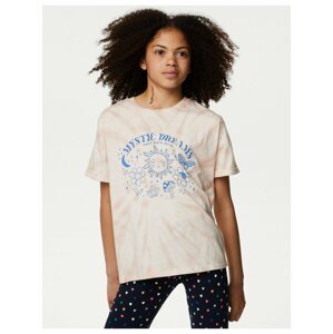 Modro-béžové holčičí batikované tričko Marks & Spencer