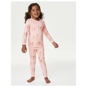Růžové holčičí vzorované pyžamo Marks & Spencer