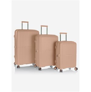 Sada tří cestovních kufrů v béžové barvě Heys Airlite S,M,L Nude