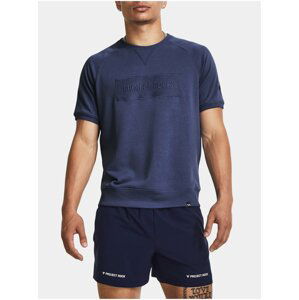 Tmavě modrá pánská sportovní mikina s krátkým rukávem Under Armour Pjt Rock Terry Gym Top