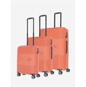 Sada tří cestovních kufrů v cihlové barvě Travelite Waal S,M,L Terracotta