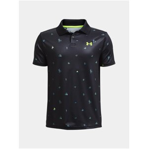 Černé klučičí sportovní vzorované polo tričko Under Armour Performance